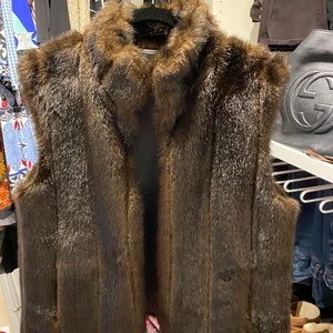 Ladies reversible faux fur vest